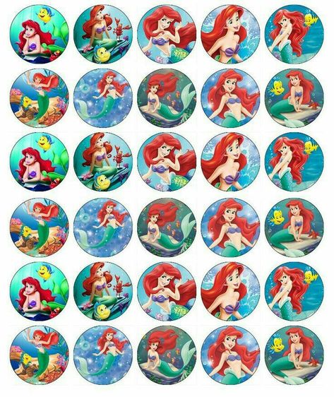 Little Mermaid Cupcakes, Little Mermaid Birthday Cake, Little Mermaid Cake Topper, Paper Fairy, Mermaid Cupcake Toppers, Disney Cupcakes, Edible Wafer Paper, Little Mermaid Cakes, Mermaid Theme Birthday Party