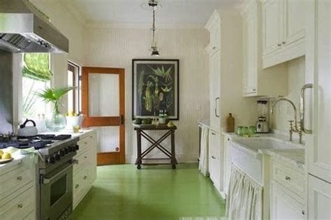 Painted Wooden Floors, Painted Wood Floors, Beautiful Flooring, Modern Folk, Painted Floor, Green Flooring, Kitchen Paint, Farmhouse Sink, Trendy Kitchen