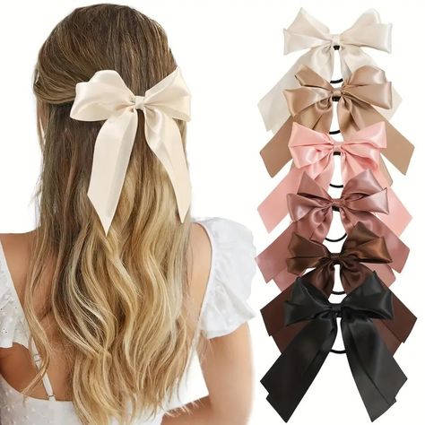 Bow Hair Ties Satin Hair Ribbon Ribbon Hair Bows Women Girls - Temu Hair Bows For Women, Bow Ponytail, Tools For Women, Hair Ribbons, Bows Hair, Bow Hair Accessories, Hair Ribbon, Bow Accessories, Ribbon Hair Bows