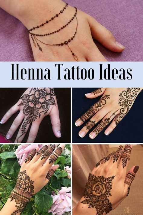 What Is A Henna Tattoo? - TattooGlee Henna Type Tattoos, Tattoos Henna Style, Henna Style Hand Tattoos For Women, Henna Looking Tattoos, Henna Wrist Designs, Henna Wrist Tattoo, Henna Temporary Tattoo, How To Henna Tattoo Step By Step, Henna Hands