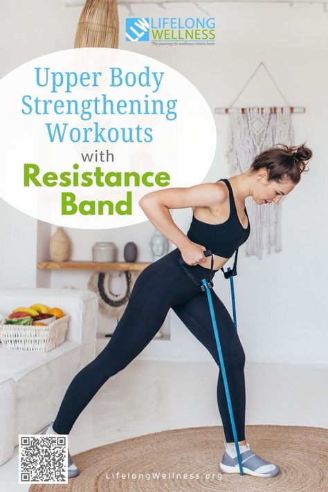 Build strength, tone muscles, and improve mobility with resistance band workouts! 🏋️‍♀️ Perfect for home or on the go. Ready to get started? 💡✨ #ResistanceTraining #UpperBodyWorkouts Tube Band Exercises, At Home Arm Workout Resistance Bands, At Home Band Workout, Resistance Band Workout For Arms, Resistance Band Upper Body Workout, Arm Exercises With Resistance Bands, Long Resistance Band Workout, Exercise With Band, Arm Strengthening Exercises