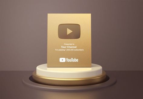 Gold Play Button, Play Button, Youtube Logo, My Dream, Mockup, Gold, Mock Up