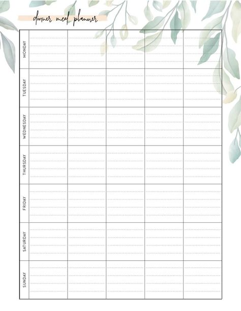 This Week Planner, Free Printable Weekly Meal Planner Templates, Free Printable Meal Planner Templates, Meal Planning Printable Templates, Family Planner Printables, Meal Plan Pdf, Meal Plan Printable, Free Planner Pages, World Of Printables