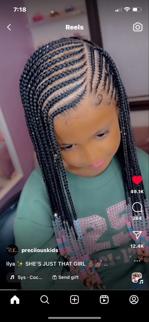 Lemonade Braids Little Kids, Cainrow Hairstyles With Heart, Kids Fulani Braids, Kids Lemonade Braids With Beads, Toddler Lemonade Braids With Beads, Lemonade Braids Kids, Hairstyles Braids Black Kids 9-10, Cornrow Hairstyles For Kids, Corn Rows With Heart Design