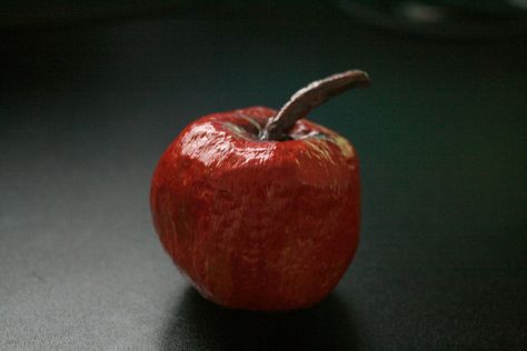 Fake Fruit: Apple (paper Mache) : 13 Steps - Instructables Paper Mache Apple Diy, Paper Mache Apple, Apple Paper, Paint Brush Sizes, Paper Apple, Fall Windows, Diy Apple, Dance Props, Making Paper Mache