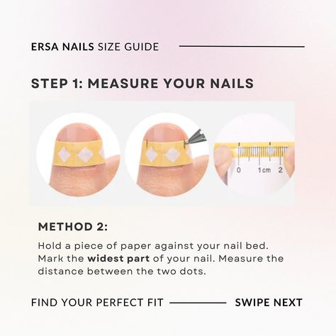 🎀HOW TO FIND YOUR PRESS-ON SIZE🎀 ⋅˚₊‧ 𐙚 ‧₊˚ ⋅ Just like clothing, our handmade press-on nails come in different sizes (from XS - L) and shape. Learn how to measure your size and get the best fit! 📏✨💅🏻 DM us if you need help with sizes or need custom sizing. We can also customize the shape and length of our designs per request. 🫧🪄 Start your elevated press-on journey with us 💅🏻💗 Link in bio to shop 🛒🔗 *complete instructions are also on the site* #nailinspo #nailtrends #pressons #pressonna... Press On Business, Press On, How To Measure Yourself, How To Measure, Business Profile, Nail Trends, How To Find, Press On Nails, Custom Sizing