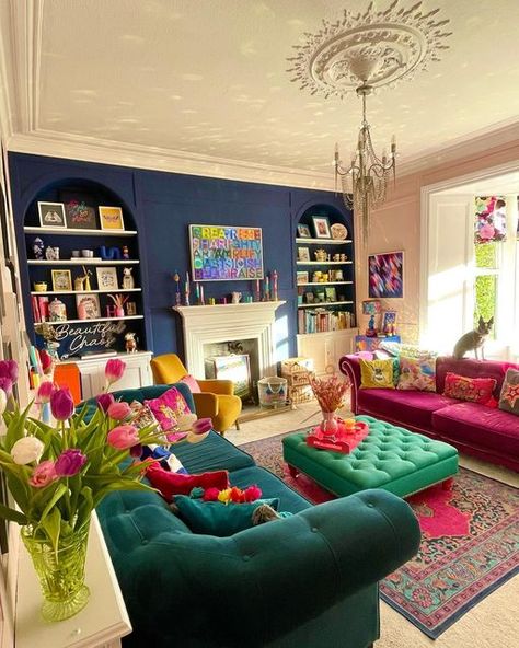 Sitting Room Decor, Maximalist Interior, Maximalist Home, Colourful Living Room, Maximalist Decor, Style Deco, Living Room Inspo, Colorful Furniture, Cozy Living Rooms