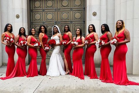 Red And White Bridesmaid Dresses, Red Dress Bridesmaids, Red Wedding Theme Bridesmaid Dress, Red Bridesmaid Dresses Black Women, Red Wedding Bridesmaid Dresses, Red Maid Of Honor Dress, Bridesmaid Red Dresses, Red Theme Wedding, 2025 Loading