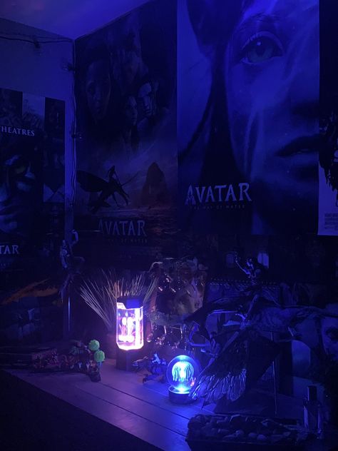 Avatar Pandora Themed Bedroom, Pandora Room Decor Avatar, Avatar Room Aesthetic, Pandora Themed Bedroom, Pandora Themed Room, Avatar Bedroom Ideas, Avatar Themed Room, Avatar Bedroom, Pandora Room