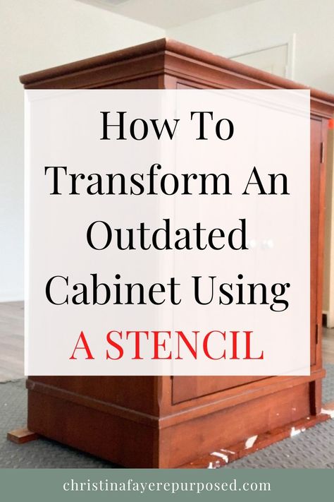 Stencil Cabinet Doors, Stick On Stencils For Furniture, Vinyl On Cabinet Doors, Cabinet Stencil Ideas, Stenciling Furniture Ideas, Stenciled Cabinet Doors, Kitchen Cabinet Stencil Ideas, How To Stencil Furniture, Stencil Furniture Ideas