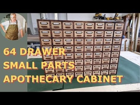 64 Drawer apothecary style small parts storage cabinet from recycled maple flooring. - YouTube Apothecary Cabinet Plans, Maple Flooring, Small Parts Storage, Parts Storage, Apothecary Style, Maple Floors, Cabinet Plans, Apothecary Cabinet, Woodworking Ideas