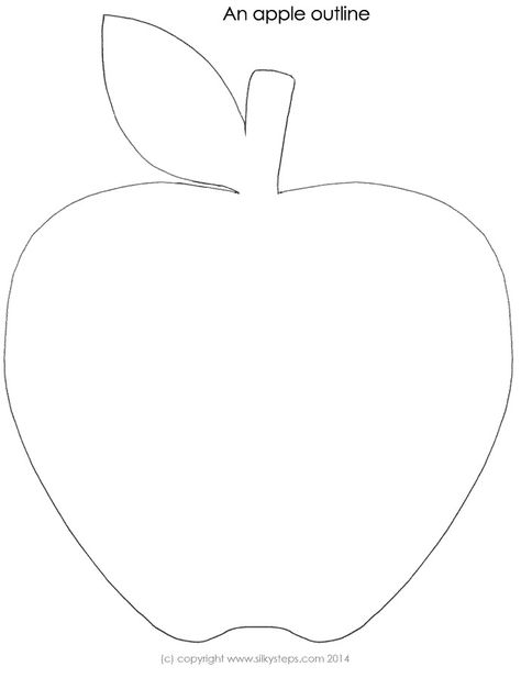 Apple outline template for craft activity Leaf Outline Template, Apple Outline, Outline Template, Preschool Planning, Leaf Outline, Preschool Craft, Craft Activity, Language Development, Activity Sheets