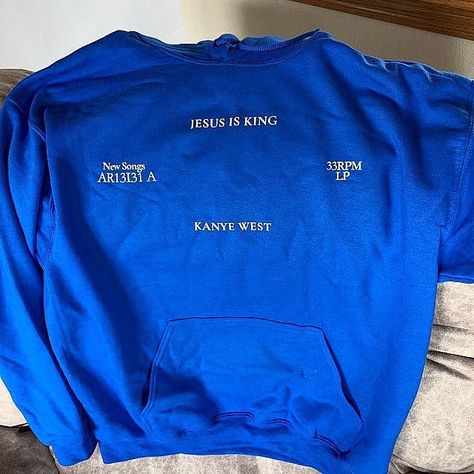 Kanye Merch, Jesus Is King Kanye, Kanye West Quotes, Kanye West Outfits, Jesus Is King, Jesus Is, Branding Inspiration, Kanye West, Blue Sweaters