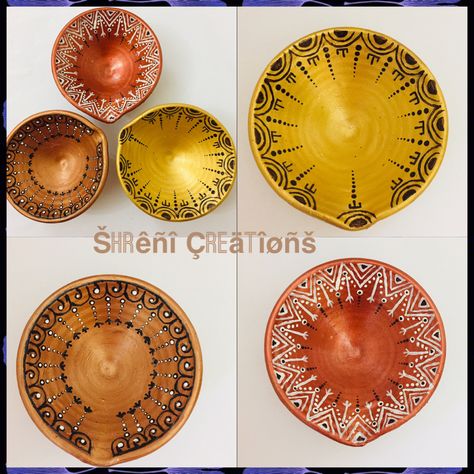 Big Diya Paintings For Diwali, Big Diya Painting, Diya Designs Painting, Clay Diya, Puja Decor, Diya Designs, Diya Decoration Ideas, Thali Decoration, Diya Decoration