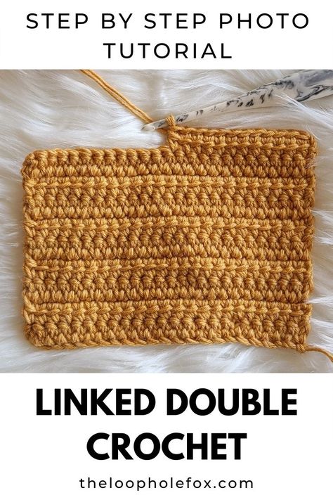 Love double crochets but want a fabric that doesn't have the gaps between stitches? You need the Linked Double Crochet stitch! This crochet tutorial includes how to work the Linked Double crochet and how to increase and decrease it! You'll have everything you need to work the Linked Double Crochet stitch with confidence using this crochet stitch tutorial. Linked Double Crochet, Double Crochet Stitch Tutorial, Crochet Dog Sweaters, Crocheting Tips, Stuff To Do With Yarn, Crochet Washcloth Free Pattern, Crochet Washcloth Free, Cottage Crochet, Quick Crochet Gifts