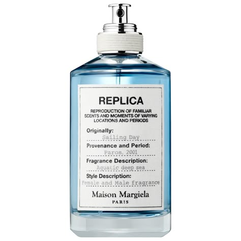 Replica Sailing Day, Maison Margiela Perfume, Replica Perfume, Sailing Day, Blue Perfume, Margiela Replica, Marc Jacobs Daisy, Malibu Barbie, Spicy Fragrance