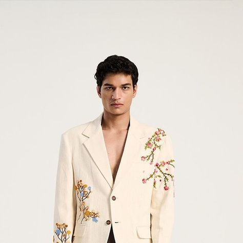 PERTE D’EGO on Instagram: "Hand embroidered summer floral blazer launching on 08.01.2024 at 10:00 AM EST.  Limited to 50 pieces. Comment below to save yours!🧡" Floral Blazer, Summer Floral, Save Yourself, Wedding Suits, Hand Embroidered, Fashion Illustration, 50 %, Product Launch, Blazer