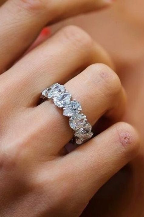 Pear Eternity Band, Baby Ring, Baby Rings, Pear Ring, Diamond Eternity Band, Engagement Band, Pear Cut Diamond, Dream Engagement, Dream Engagement Rings