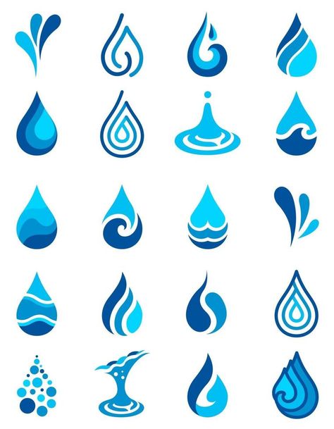 Water Symbol, Water Icon, Logo Sketches, Desain Buklet, Logo Design Inspiration Creative, Water Logo, Seni Dan Kraf, 판타지 아트, 로고 디자인