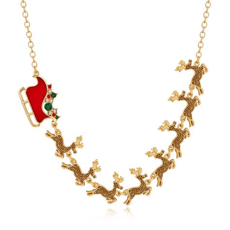 PRICES MAY VARY. Novelty Christmas Reindeer Necklace: WOWORAMA cute Christmas pendant necklace features a Santa Sleigh with 8 Reindeers pendants, making it a unique and fun accessory for the Christmas season. Festive Christmas Necklace for Women: WOWORAMA fun Christmas reindeer necklace is the perfect accessory to add holiday cheer to your outfit. With its cute Xmas reindeer charms, the necklace is sure to make you stand out at holiday gatherings. Versatile Christmas Decor Jewelry: This Xmas nec Christmas Light Necklace, Cute Christmas Reindeer, Light Necklace, Candy Christmas Tree, Christmas Light Bulbs, Gold Chain Choker, Christmas Necklace, Necklace Cute, Christmas Pendant