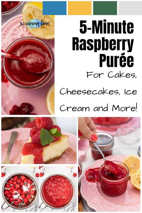 Dessert Fancy, Lemon Cake Mix Recipe, Easy Dessert Dips, Raspberry Puree, Cake Filling Recipes, Fruit Sorbet, Frozen Raspberries, Cake Cheesecake, Cheesecake Ice Cream