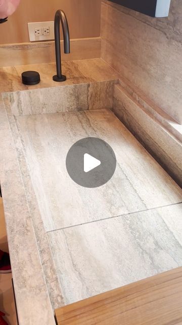 EPIC Ceramic & Stone on Instagram: "What’s not to love about the sleek and minimalist look of an integrated sink? Comment below if you love this style as much as we do. #epicjobwalk @ivoryriver #integratedsink ⠀⠀⠀⠀⠀⠀⠀⠀⠀ Builder: Pridemark Contractors Designer: DeJager Design Inc. Architect : @ebtaarchitects ⠀⠀⠀⠀⠀⠀⠀⠀⠀ #integratedsink #epicceramicandstone #epicinstallation  #epicbathroom #bathroominspo #bathroomgoals #bathroomstyling #bathroomdesigns #bathroomdecor  #ceramiandstone #stoneinstallation" Integrated Bathroom Sink, Integrated Sink Bathroom, Integrated Stone Sink, Integrated Sink, Bathroom Goals, Stone Sink, Bathroom Inspo, Bathroom Styling, If You Love