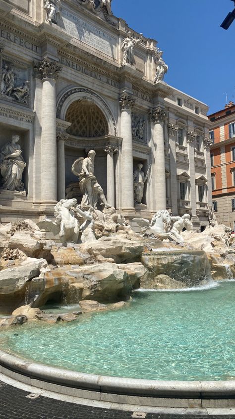 Italy, Rome, freedom, summer, curls, orange, aesthetic, Trevi Fountain, green, water, beautiful, waterfall, statues, money, coin, magical, amazing, beautiful, Rome Green Aesthetic, Trevi Fountain Aesthetic, Summer Homescreen, Fountain In Rome, Summer Curls, Famous Waterfalls, Greek Statues, Italy Rome, Italy Aesthetic