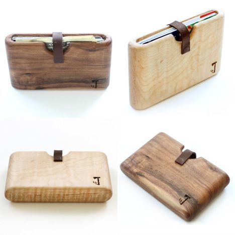 Boise, Idaho, have just launched their first handmade product, a wallet crafted from a single piece of wood. Wood Wallet, Fotocamere Vintage, Wooden Business Card, Wallet Craft, Wooden Bag, Wood Shop Projects, Wooden Cards, Wooden Accessories, Wood Accessories