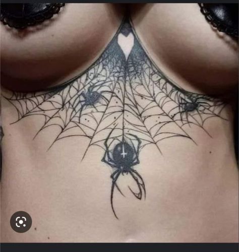 Spiderweb Sternum Tattoo, Sternum Tattoo Design, Underboob Tattoo Designs, Spider Web Tattoo, S Picture, Web Tattoo, Funky Tattoos, Create A Business, Stylist Tattoos