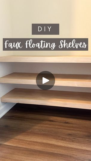 37 reactions · 9 comments | ✨DIY Faux Floating Shelves✨ Less material but for the same floating shelf look…yes please!!  Our shoe storage was getting cramped so we decided to utilize every inch we could in this coat closet & add some custom sized faux floating shelves.   Adding some cleats, some 1x12s & some 1x2s..we were able to add so much more storage! We now have room in case we need to add another pair or 2 of shoes 🙌🏻   Quick, easy & cost effective is our favorite type of project!  Oh…and peep my go-to stain combo I added to these shelves 😍  Are you needing more storage somewhere that you could add these shelves?  #fauxfloatingshelves #diyshelves #customshelves | Paige Bower | Budget DIY + Custom Carpentry + Design | Post Malone · Losers Floating Closet Shelves, Cheap Floating Shelves, Faux Floating Shelves, Shoe Shelf Diy, Shoe Shelf In Closet, Custom Carpentry, Painted Bookshelves, Diy Pantry, Shoe Shelves