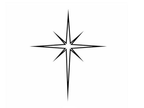 Sigil Star Tattoo, North Star Drawing, Northstar Tattoo, North Star Tattoo, Cool Cross Tattoos, North Star Tattoos, Small Chest Tattoos, Cross Tattoos, Star Tattoo