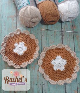 Rachel's Lovely Stitches: Pumpkin Pie Coaster And/Or Hot Pad ~FREE Crochet Pattern~ Hot Pad Crochet Pattern, Hot Pad Crochet, Hot Pad Pattern, Thanksgiving Crochet Patterns, How To Crochet For Beginners, Crochet Fall Decor, Crochet Pot Holders Free Pattern, Easy Beginner Crochet Patterns, Thanksgiving Crochet