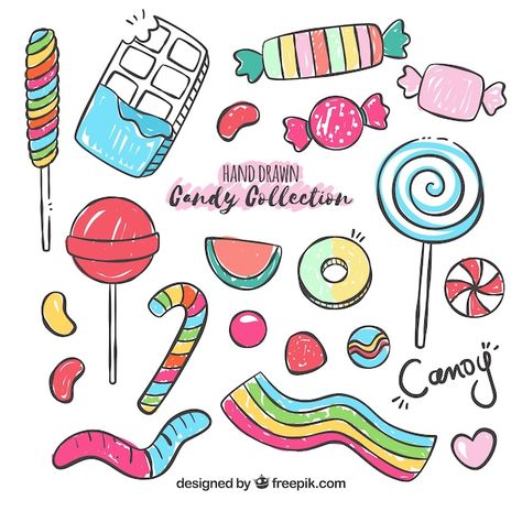 Vector gratuito colección de dulces colo... | Free Vector #Freepik #freevector #dulces-caramelo #dulces #caramelos #caramelo Candy Background, Candy Drawing, Candy Christmas Tree, Art Deco Paintings, Free Candy, Colorful Candy, Graphic Editing, Laura Lee, Free Resources