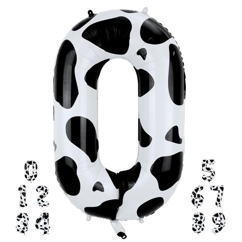 PRICES MAY VARY. Package Content: You will receive 1 cow print balloon and a matching straw. This cow print balloon can help you create a cow-themed birthday celebration. Product Size: The black and white cow balloons measure about 40in/101.6cm, easy to carry and fold. Premium Material: Our large cow print balloons are made of premium helium foil material, which is beautiful and portable, not easy to break and deform.You can use it with confidence. Easy to use: Just several procedures to help yo Cow Themed Bachelorette Party, Cow Birthday Theme, Balloons Black And White, Cow Themed Birthday Party, Cow Balloons, 1 Year Birthday Party Ideas, Cow Print Birthday, Cow Birthday Party, Birthday Celebration Decorations