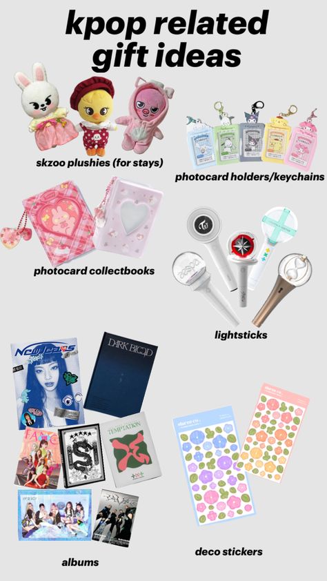 #giftideas Gift Ideas For Kpop Fans, Kids Fans, Christmas Wishlist, Create Collage, Creative Play, Christmas Presents, Room Inspiration, Stray Kids, Gifts For Kids