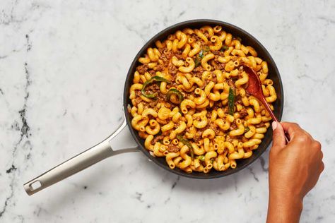 Southwest Beef Cavatappi, Beef Cavatappi, Sausage And Pepper Pasta, Sausage And Peppers Pasta, Roasted Garlic Cloves, Hello Fresh Recipes, Pepper Pasta, Fresh Recipes, Sausage And Peppers