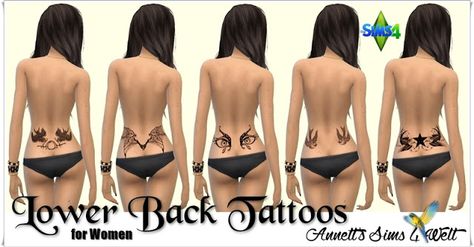 Annett's Sims 4 Welt: Lower Back Tattoos for Women Sims 4 Lower Back Tattoo, Sims 4 Cc Tattoos, Lower Back Tattoos For Women, Back Tattoos For Women, Lower Back Tattoo, Sims 4 Downloads, Back Tattoo Women, Back Tattoos, Sims 4 Cc