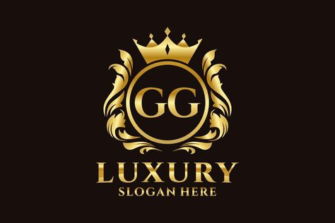 Initial GG Letter Royal Luxury Logo template in vector art for luxurious branding projects and other vector illustration. Iq Logo, Bc Logo, Birthday Background Design, Royal Logo, Handwritten Logo, Elegant Logo Design, Cute Animals Images, Letter Logo Design, Cool Wallpapers Art