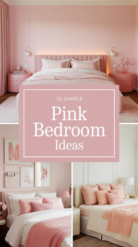 A classy and cozy pink bedroom perfect for a room makeover or redesign. Rose Gold Accent Wall Bedroom, Girls Blush Pink Bedroom Ideas, Dusty Pink Kids Bedroom, Classic Pink Bedroom, Teen Girl Pink Bedroom Ideas, Pink Bedroom Decor Ideas For Women, Pink Accent Wall Bedroom, Adult Pink Bedroom, Pink Bedroom Ideas For Adults