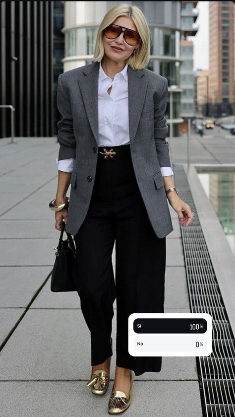 Slacks And Blazer Outfit, Plus Size Classic Fashion, Fall Professional Outfits Women, Cute Professional Outfits, Fashionable Work Outfit, Gray Blazer, Professional Outfits Women, Stylish Work Attire, Corporate Outfits