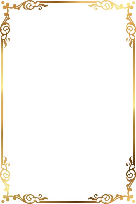 Gold Border Design, Photo Frame Images, Clip Art Frames Borders, Gold Photo Frames, Certificate Design Template, Photo Clipart, Frame Border Design, Page Borders Design, Photo Frame Design