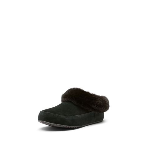 Women's Go Coffee Run Slipper   Indoor & Outdoor Suede Slippers Faux Fur Black Slip On Boots, Coffee Run, Winter Shoes For Women, Winter Slippers, Outdoor Slippers, Fuzzy Slippers, Sorel Womens, Womens Slides, Faux Fur Collar