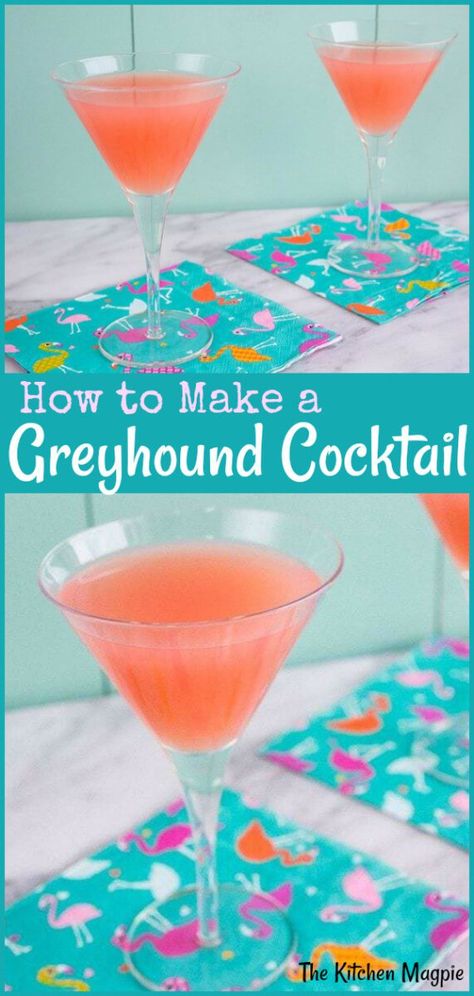 The Perfect Greyhound Cocktail Recipe - Vodka or Gin versions Hot Chocolate Smoothie, Grapefruit Gin And Tonic, Grapefruit Cocktail Recipes, Roger Sterling, Drinks Hot Chocolate, Greyhound Cocktail, Martini Recipes Vodka, Gin Fizz Cocktail, Cocktail Vodka