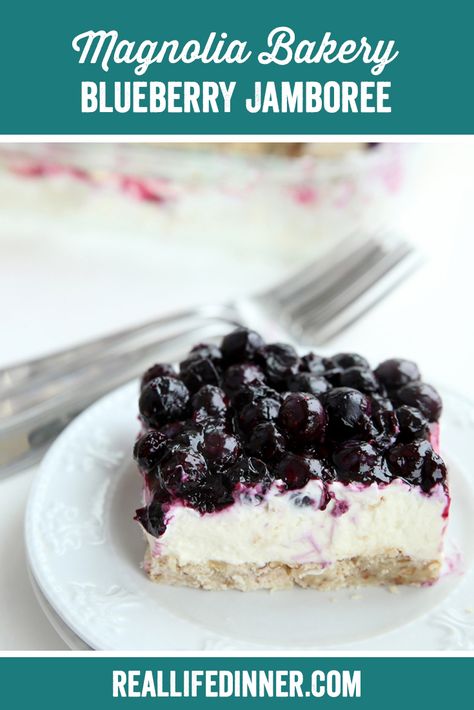 #magnolia #bakery #blueberry #jamboree #dessert #cheesecake #easy #mothers #day #easter #delicious #creamcheese #blueberries ~ https://reallifedinner.com All Day I Dream About Food, Blueberry Jamboree, Keto Pie, Carnivore Keto, Blueberry Desserts Recipes, Keto Blueberry, Blueberry Topping, Magnolia Bakery, Mississippi Mud