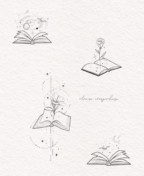 Tattoo Idea For Book Lovers, Book Rose Tattoo, Book With Rose Tattoo, Tattoo Of A Book, Book Tattoo Drawings, Book Lover Tattoo Design, Book Design Tattoo, Book Idea Tattoos, Rose Book Tattoo