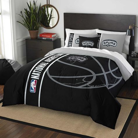 San Antonio Spurs The Northwest Company Soft & Cozy 3-Piece Full Bed Set Teenage Beds, Black Comforter Sets, Basketball Bedding, Bold Bedding, Sports Bedding, Basketball Room, Full Comforter Sets, Black Comforter, Bed Comforter Sets