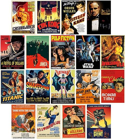 Movie Posters Wall Decor, Movie Poster Room Decor Aesthetic, Film Room Ideas, Aesthetic Retro Room, Retro Posters For Room, Modern Arcade, Movie Poster Display, 90s Room Aesthetic, Aviation Office