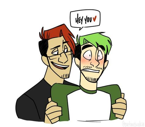 "Oh, Jesus Mark!" Jack jumped. "Don't scare me like that!" "Sorry." Mark smiled. ""Umm, what're you doing?" Jack asked. "Hugging my favorite green-haired man." "Okay." Jack blushed a little. "Do you want me to-" "Nah. Just hold still." Mark set his head on Jack's shoulder. Jack didn't move. He was frozen. What was Mark- WRITERS NOTE: OKAY. IMMA LEAVE THE REST OF THIS TO THE IMAGINATION OF THOSE OF YOU THAT READ MY DESCRIPTIONS! DON'T BE NASTY, OKAY?! Septiplier Comic, Septiplier Fanart, Antisepticeye Fanart, Darkiplier And Antisepticeye, Jack And Mark, Youtube Youtube, Pewdiepie, Markiplier, Best Youtubers