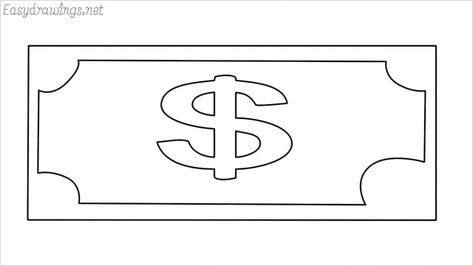 How to draw a Money step by step - Easydrawings.net Drawing On Money, Money Drawing Ideas, Money Drawing, Simple Drawings, Drawing Ideas Easy, Drawing Lesson, Money Games, Diy Money, Poster Drawing