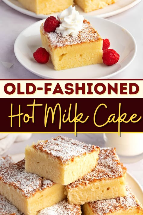 Old-fashioned hot milk cake is an American classic. Pair it with your favorite icing, or just serve it with whipped cream. Either way, it won't last long. 8x8 Desserts, 9x13 Desserts, Hot Milk Cake, American Desserts, Smooth Cake, Easter Bread, Rich Desserts, Milk Cake, Gateaux Cake